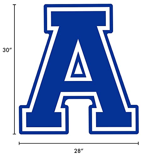 Party City Giant Royal Blue Collegiate Letter A Yard Sign with Stakes, Corrugated Plastic, Personalized Party Supplies, 30” H - Thumbnail 3