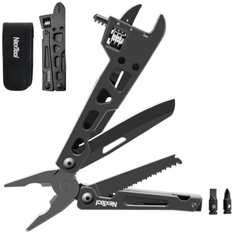 NexTool Adjustable Wrench Multitool, 9 in 1 Multi Tool with Multitool Pliers, Adjustable Wrench, Pocket Knife and Screwdriver, Foldable Stainless Steel Multi-Tool for Mechanical Maintenance, Camping Cover