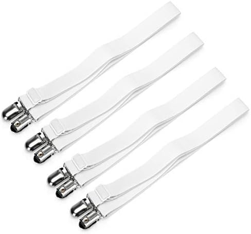 FLSLHS Extend 21.2" to 86.6" Adjustable 4-Piece Under Sofa, Mattress, Bed Sheet Fitted Fastener, Suitable for All Square Mattresses(White)