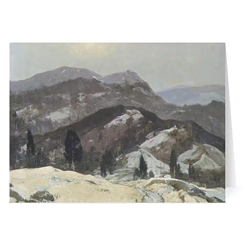 The Metropolitan Museum of Art Boxed Christmas Cards Holiday Cards Xmas Greeting Cards, Vintage Snow Mountain Image, Inside: Season's Greetings, Box 20 with Envelopes