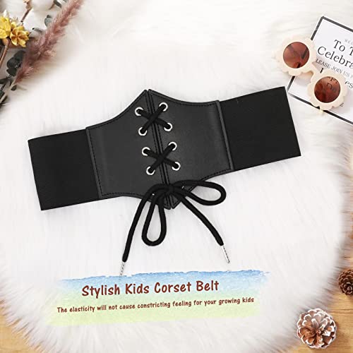 WERFORU Kids Corset Elastic Belt Girls for Dress Child Wide Lace-up Tied Waist Belt4