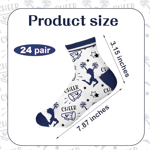 24 Pairs Ankle Cheer Socks Cheerleading Team Cheerleader Socks for Women Girls Cheer Accessories Gifts2