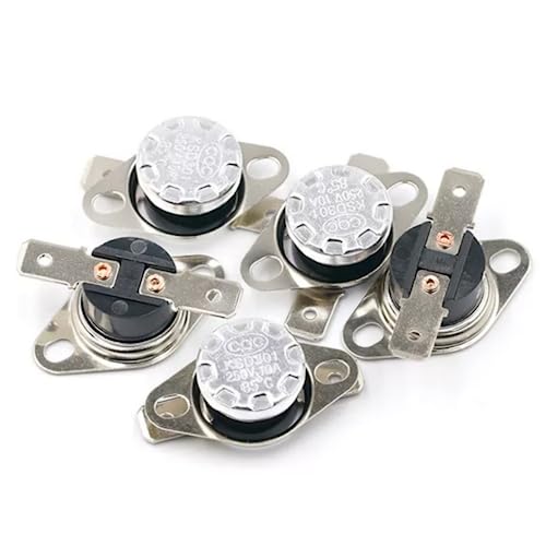 ELCOKITEX 5Pcs Thermostat 45 Degrees Celsius Thermal Control Switch Normally Closed N.C 250V 15A Auto Reset KSD301 for Microwave,Oven,Coffee Maker