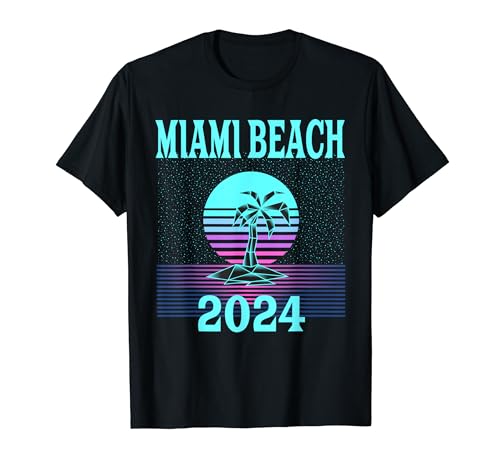 Miami Beach Vacation 2024 Cool Palm Tree T-Shirt