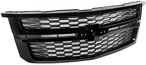 ZMAUTOPARTS Cubierta superior de malla para parachoques delantero, color negro brillante, compatible con Chevy SuburbanTahoe LS LT 2015-2020
