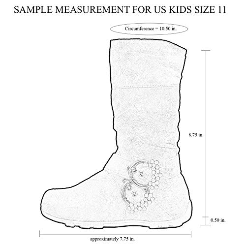 Generation Y Kids Mid Calf Boots Flat Low Heels Rhinestone Buckle Accent2