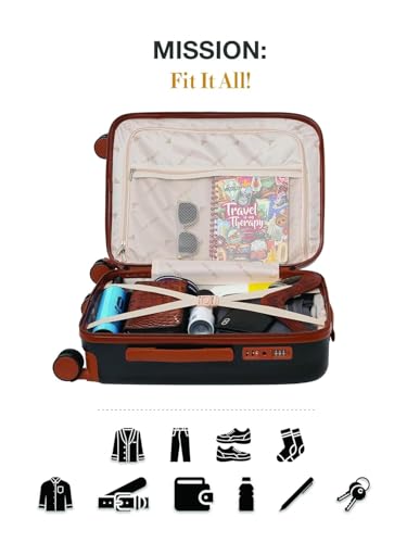 Image of FUR JADEN The Wayfarer 75cm Polycarbonate Travel Luggage Suitcase with 8 StealthTech Silent Shock Absorbing Wheels, TSA Lock & Aviation Grade Telescopic Trolley (Stark Black, Check-in 28 inch)