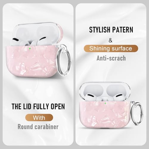 Image of Compatible Airpods Pro 3 Case (2025),Design Shell Print Silicone Protective Cases for Apple AirPods Pro 3rd Generation Case,Airpod Pro 3 Cover with Keychain&Cleaner Kit for Women /Girls,Pink Shell