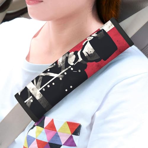 2 cuscinetti universali per cinture di sicurezza auto, copertura per cintura di sicurezza per auto soldato davanti alla bandiera americana, imbottiture per cinture di sicurezza, accessori interni auto