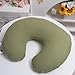Onacosht Muslin Nursing Pillow Cover 2 Pack 100% Cotton Ultra Soft Breastfeeding Pillow Covers for Baby Boy and Girl, Light Green and Beige