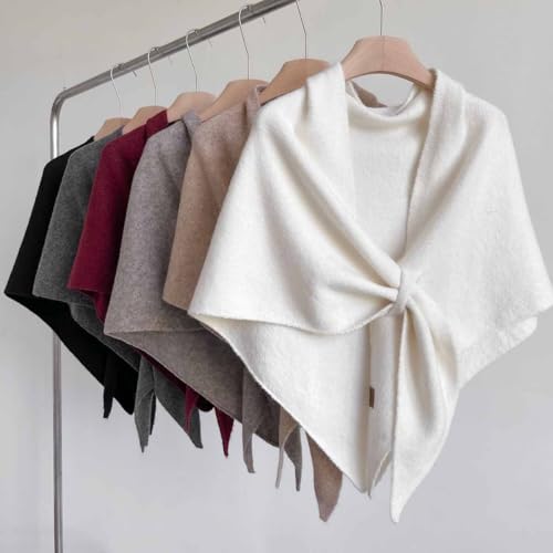Women’s Solid Color Shawl, Solid Color Triangular Knitted Shawl, for Daily2
