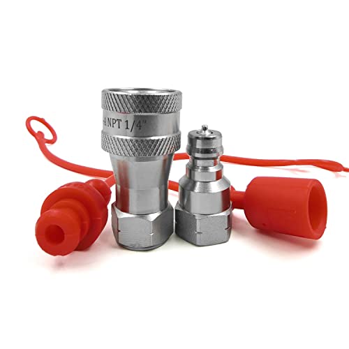 Image of 1 /4 inch NPT Thread ISO 7241-1 Series A Quick Disconnect Coupling set W /dust caps
