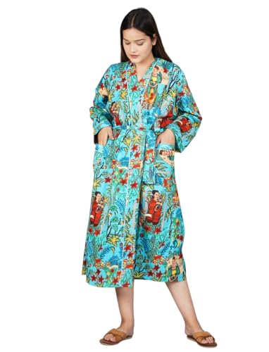 Image of Cotton Women Stylish Printed Kimono, Bath Robe,Night Wear Suit,Swim Wear, Night Dress, Beach Wear