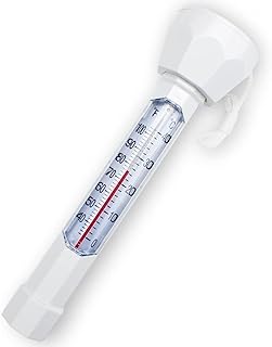 Floating Swimming Pool Thermometer, Hot Tub Waterproof Thermometer, Waterproof Easy Read, Display Water Temperature Test Tube Fahrenheit & Celsius Supported for Swimming Pool Hot Tub Spa (White)