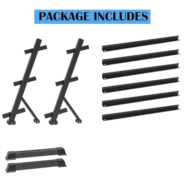 Dumbbell Rack Adjustable 3-Tier Weight Stand, 1100LB Capacity Heavy Duty Weight Storage Rack for Home Gym