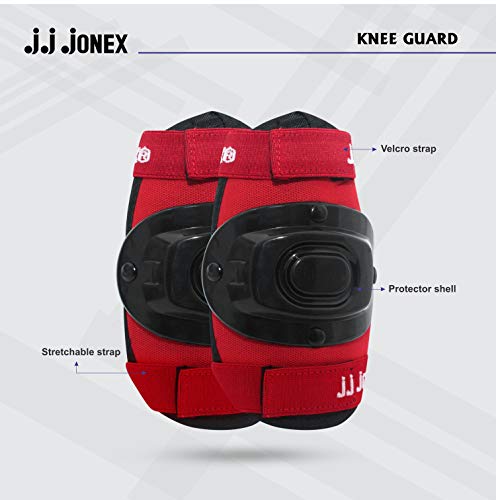Image of JJ JONEX Protective Set Skating and Cycling for Age 12 to Above Years Skating Guard Combo (Large, Black /RED) (MYC)