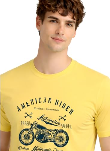 Image of ADRO Men's 100% Cotton Regular Fit T-Shirt