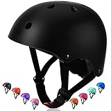 Wemfg Kids Bike Helmet Toddler Helmet Youth Sport Kids Protective Gear Boy Girl 3-8 Years Old Adjustable Child Cycling Helmet for Multi-Sports Skating Bike Rollerblading Scooter Black