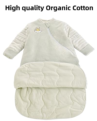 Chilsuessy Baby Schlafsack Winter mit abnembar Langarm Bio Baumwolle Babyschlafsack Kleine Kinder Ganzjahres Schalfsack Schlafanzug für… – Ansicht 6
