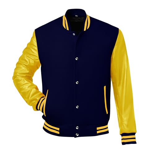 Image of Red And Black Letterman Jacket Men - Mens Black Varsity Letterman High School Baseball Bomber Jacket