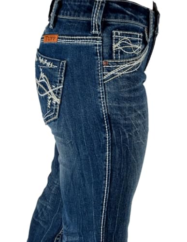 Cowgirl Tuff Western Jeans Womens Barbed Wire Dark Wash JBTARE2