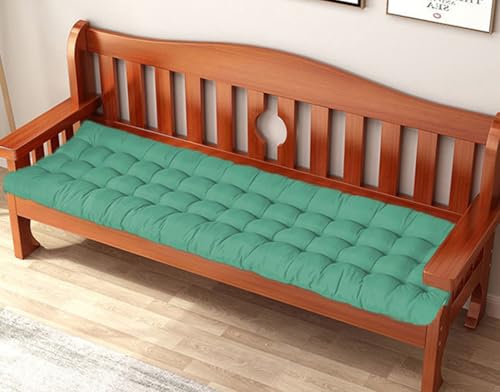 Garden Bench Cushion, 2/3-Seater, 8cm Thick Cotton, Outdoor Sofa Pad for Terrace, Swing, Home Use, 140 x 40 cm, Light Green, Comfortable and Durable
