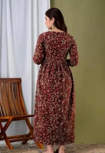 Image of SHAIFALI Fashions Women's Cotton Floral Printed Maternity Feeding Dress Kurti with Zipper