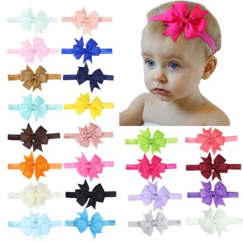 50 Pcs Baby Girl Bow Headbands, Baby Girls Hair Bows, Grosgrain Ribbon Headbands for Baby Girls, Toddlers, Random Colors