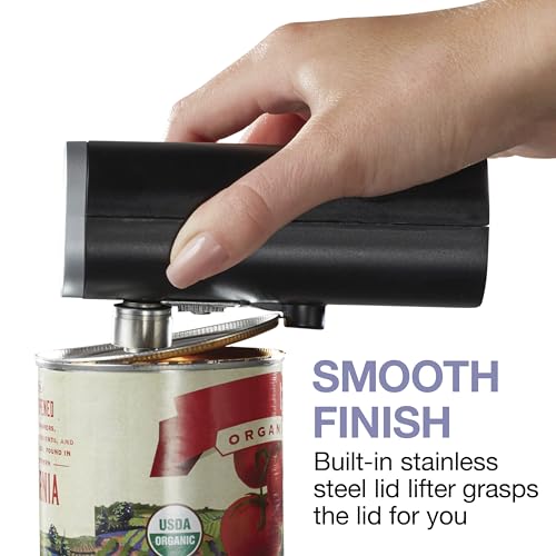 Image of Proctor Silex Hands-Free Cordless USB Rechargeable Electric Can Opener | Automatic Shutoff | Self-Aligning | Smooth Touch Lid Edges | Compact & Easy to Store | Black | 76502