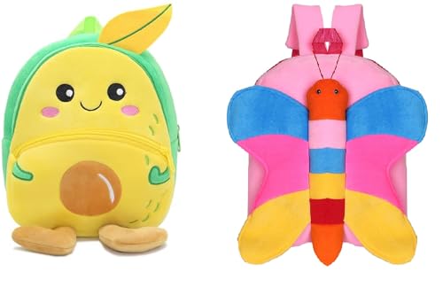 Image of blue tree Cute Boy's and Girl's Plush Bag Medium Quality Full Embroidery Designs Mini Travel Backpack Mango (Mango-pink Butter)