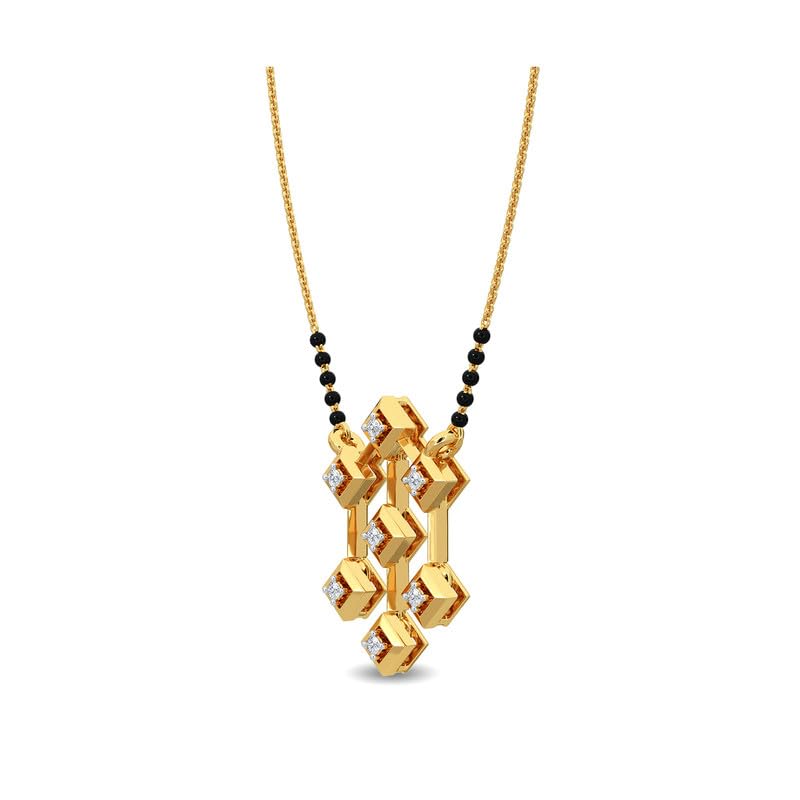 Image of KISNA JEWELS 14KT|18KT BIS Hallmark Pure Gold and Diamond Mangalsutra For Women