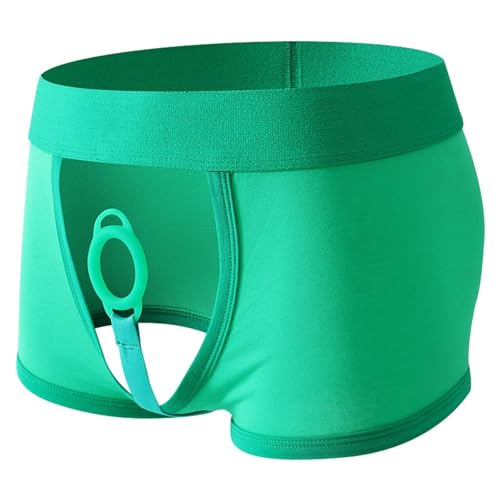 Thatrich Men's Sexy Open Front Underwear Hollow Out Boxer Briefs Lightweight Comfy Boxers Bikini Style Panties Breathable