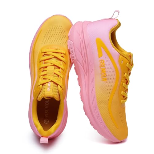 Image of GSLMOLN Women's Non-Slip Fashion Walking Shoes Breathable Mesh Tennis Gym Sneakers