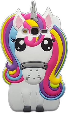 Cute 3D Cartoon Lovely Animal Design Soft Silicone Back Case Cover for Samsung (Galaxy J7 Rainbow Unicorn)