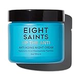 Eight Saints Skin Care Up the Anti Night Cream Face Moisturizer to Reduce Fine Lines and Wrinkles, Natural and Organic Anti Aging Cream For Face & Neck with Niacinamide and Hyaluronic Acid, 2 Ounces