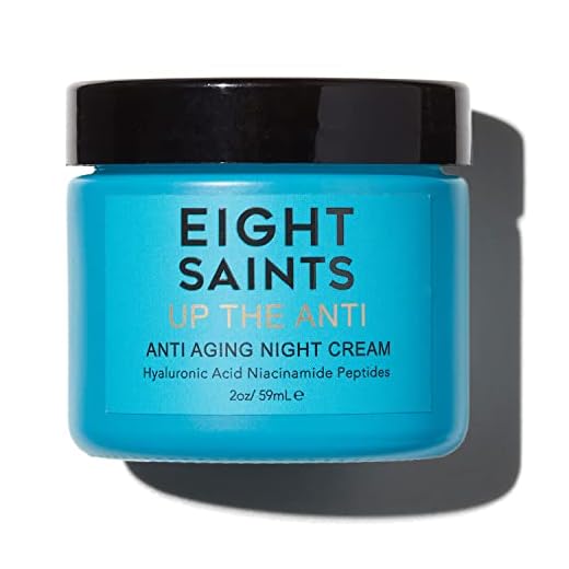 Eight Saints Up the Anti Night Cream Face Moisturizer to Reduce Fine Lines and Wrinkles, Natural and Organic Anti Aging Cream For Face with Niacinamide and Hyaluronic Acid, 2 Ounces