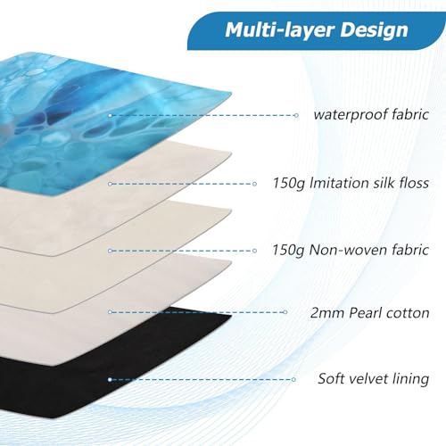 Funda para portátil 13-14 pulgadas con diseño mármol azul blanco miniatura 4