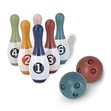 HERCHR Mini Kids Bowling Set 6Pcs Pins and 2Pcs Balls Youth Mini Bowling for Indoor Outdoor Sports Games Birthday Party Entertainment