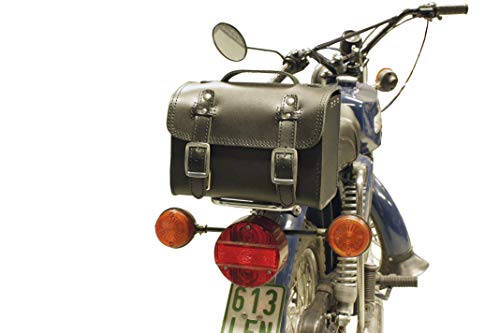 Leder Hecktasche mit Schnellverschluss Gepäckträger Tasche Packtasche Schwarz passend für Simson S50 S51 S70
