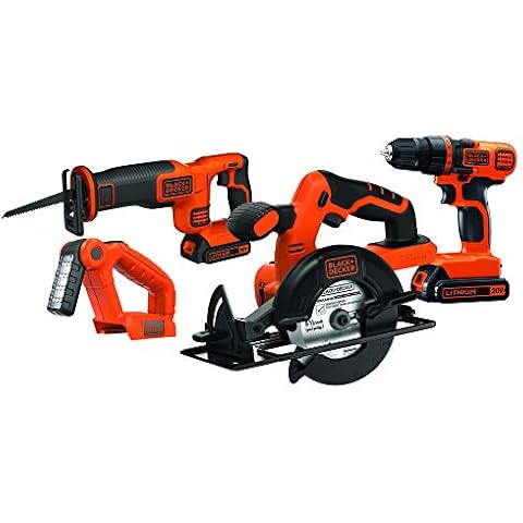BLACK+DECKER 20V MAX Power Tool Combo Kit, 4-Tool Cordless Power Tool Set with 2 Batteries and Charger (BD4KITCDCRL) Cover