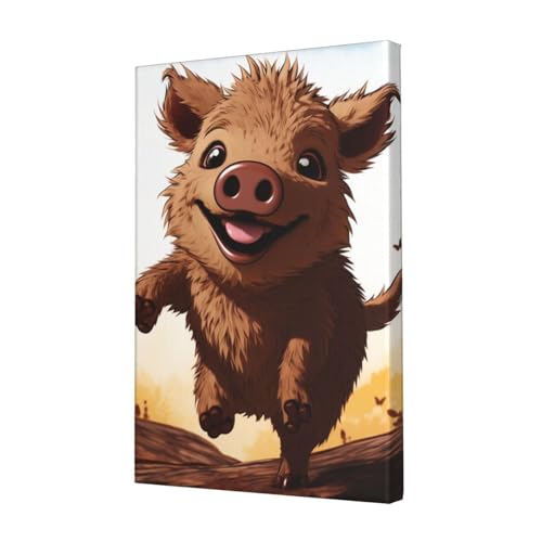 Toile d'animation sanglier sautant avec impression HD superieure