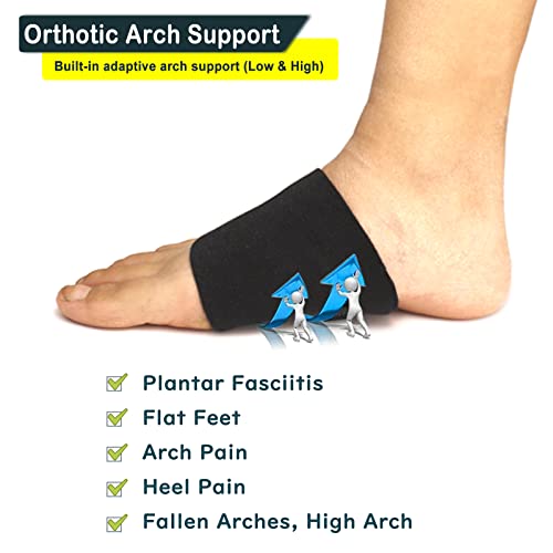 Foot Arch Support Plantar Fasciitis Pain 【Updated Version】 Adjustable Compression Sleeves Arch Inserts, Orthotic Brace Inserts Support for Flat Feet, Fallen Arches, High Arch, Heel Pain, Women and Men