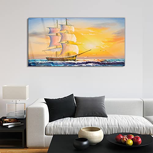 Impression sur acrylique 120x60 Sunset Boat design premium - 3