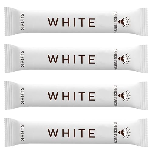 Office Roast White Sugar Sticks Pack - Sweeteners for Coffee, Tea & Beverages – Includes White Cane Sugar – Convenient, Individually Wrapped Packets (100 Count Total)