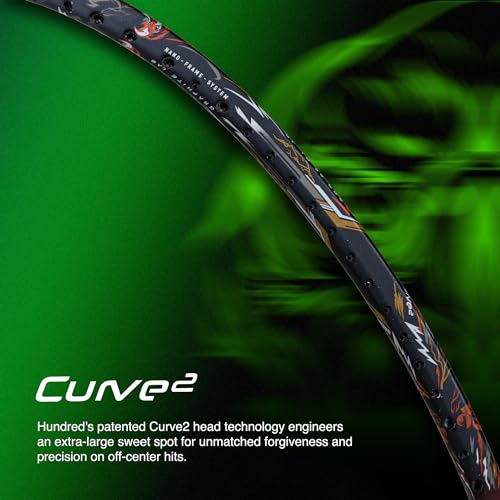 Hundred Predator Extra Strong Japan Made Graphite Unstrung Badminton Racket with Full Racket Cover Maximum Tension : ≤38lbs