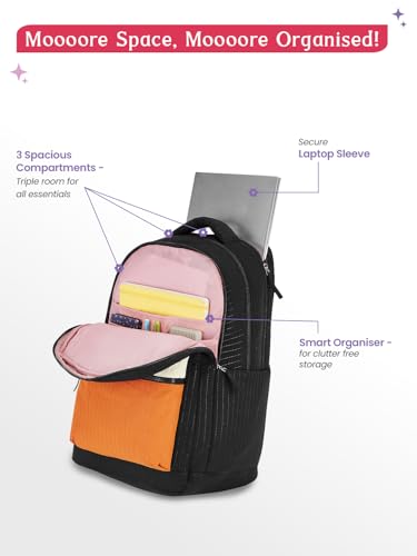 Image of Genie 19 inch Laptop Backpack for Women & Girls | Spacious Office, College & Travel Bag | Water Resistant, Multi-Compartment with Padded Laptop Sleeve