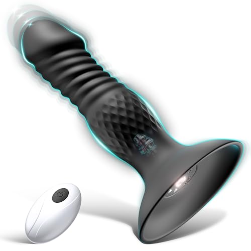 Thrusting Anal Plug Sex Toys for Men, Anal Toys Remote Control Butt Plug & G Spot Vibrator, Couple Sex Toys with 10 Vibrating and Thrusting Prostate Massager, Male Vibrator Adult Toys for Men