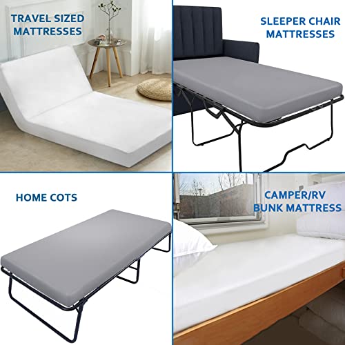 Cot Sheet 31" X 75", Cot Size Mattress Sheets Fitted With Narrow Twin/Camp Bunk/Rvs Bunk/Guest Beds/Army Cots/Trifold Mattress, Super Soft And Breathable Microfiber Cover, Bottom Sheet, White #TOP4