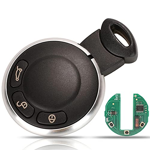 ProPlip Clé complète électronique à Programmer Compatible pour Mini Cooper s One d Clubman Countryman 3 Boutons Keyless 868 MHz ID46 TELECOMMANDE Vierge