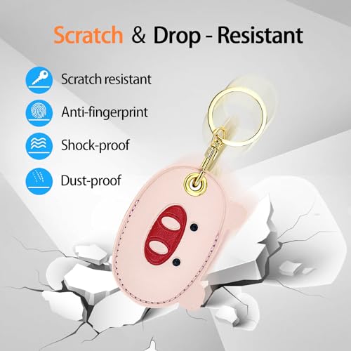 Image of Leather Keychain Case Holder Compatible with Apple AirTag, GPS Airtag Keychain Finder Tracker with Key Ring, Anti-Scratch Protective Air Tag Cover | Leather